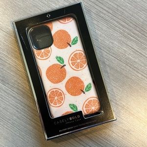 Brand new, never used Casely iPhone 11 ProMax white case with oranges